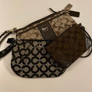 3 Coach wristlets